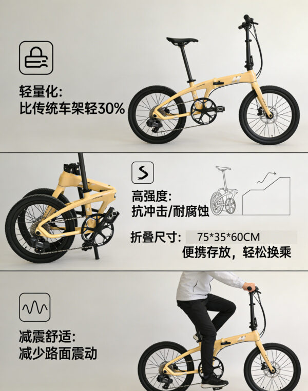 Meihanda 20-inch Carbon Fiber Folding Bicycle