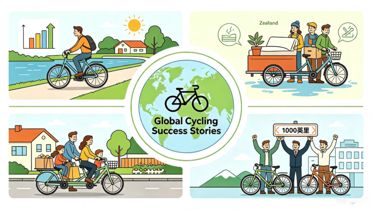 Bikepacking travel blog cover illustration