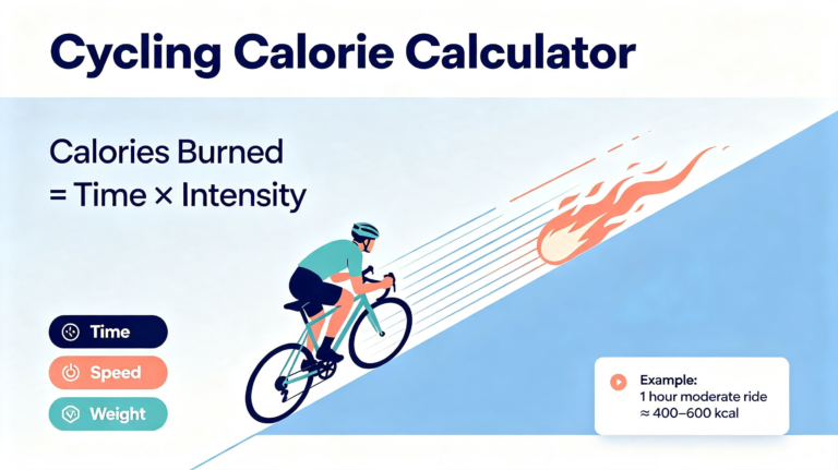 Cycling calorie calculator illustration with intensity meter