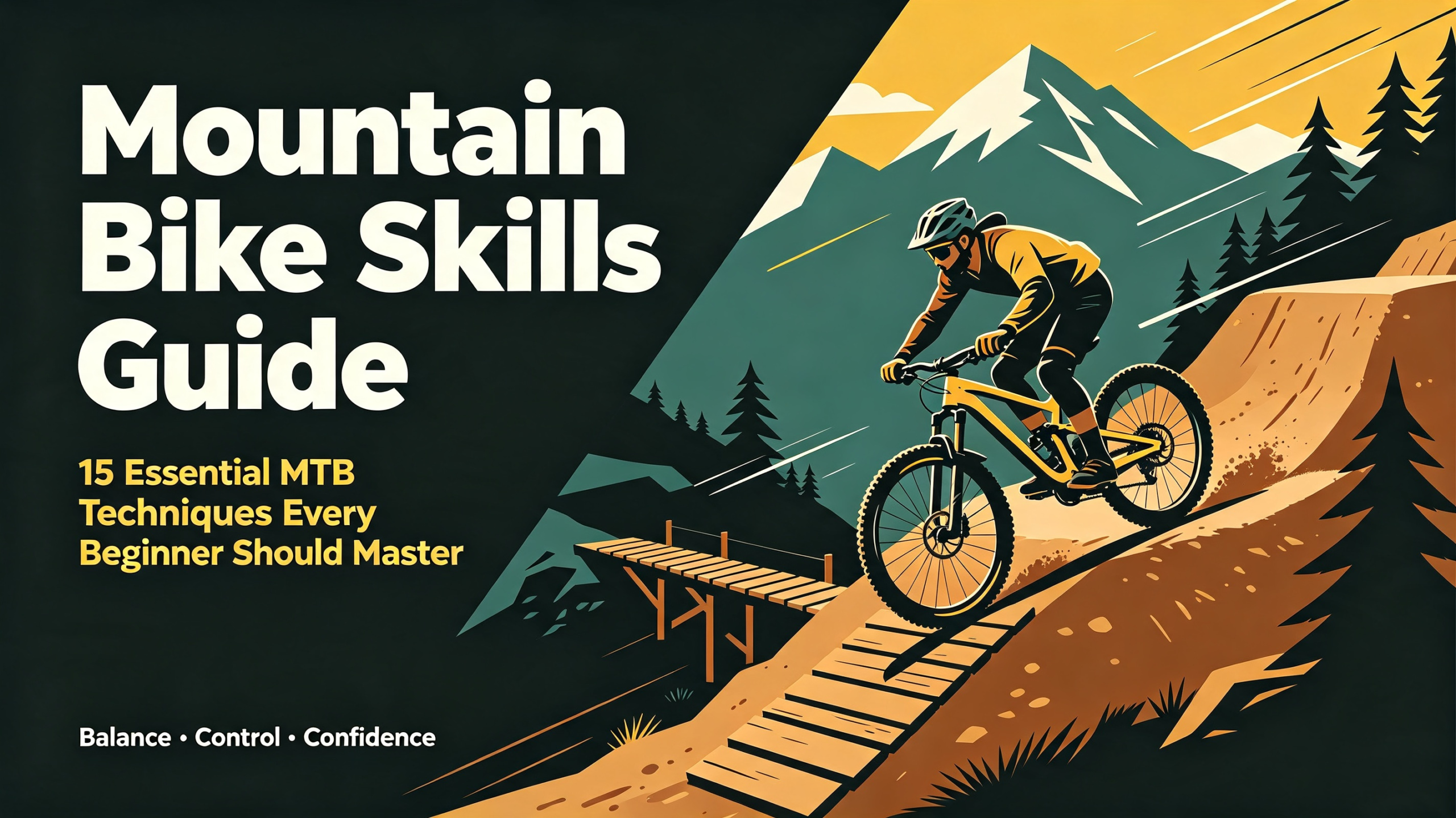 Mountain bike skills guide illustration