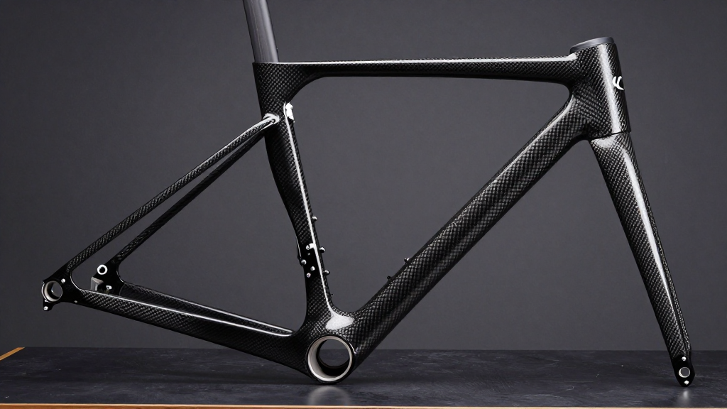 Detalle del tejido de un cuadro de bicicleta de fibra de carbono